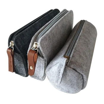 

Pen Storage Case Unisex Large Capacity Holder Pouch Felt Zipper Pen Bags