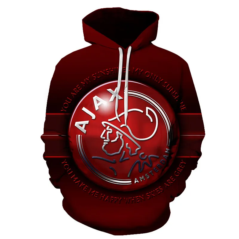 Ajax толстовки Осенние мужские пуловеры мужские пальто Повседневная мода Футбол Ajax печать 3D толстовки унисекс хип хоп с капюшоном S-6XL - Цвет: WNT958