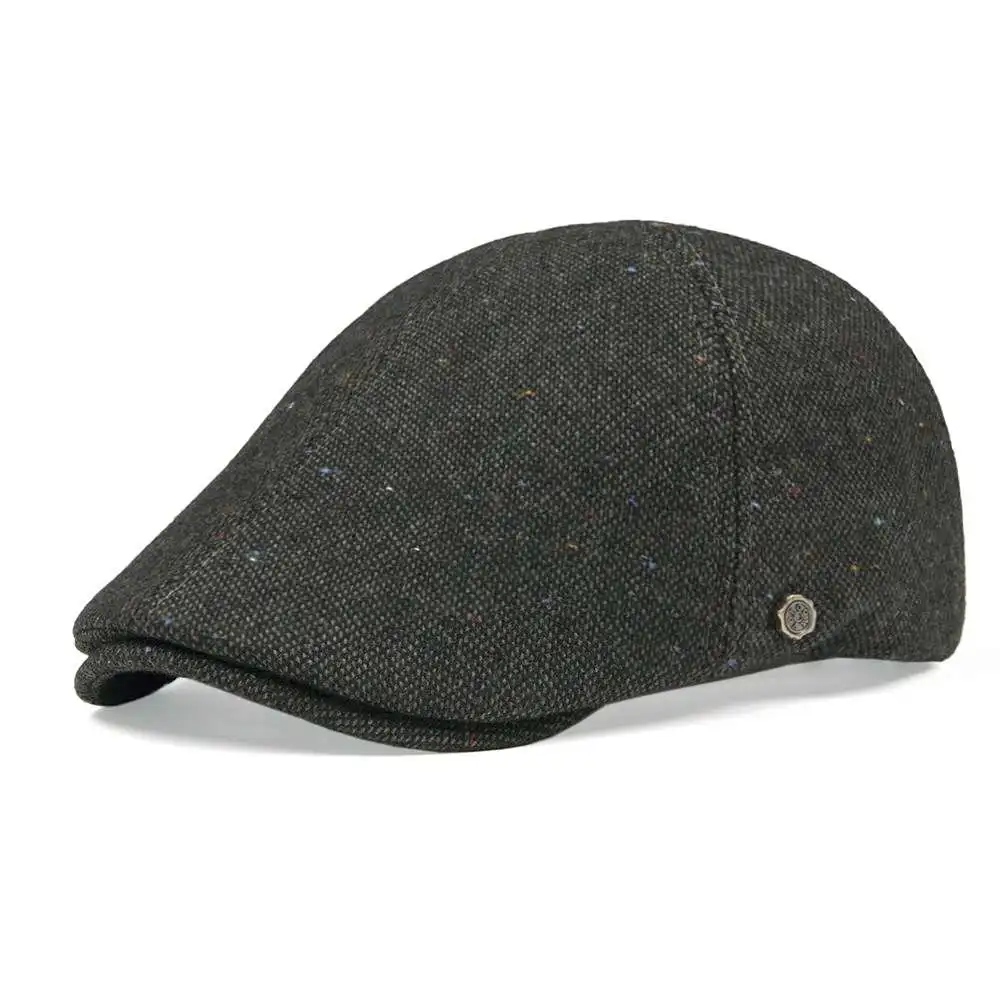 

VOBOOM Flat Cap for Men Woolen Newsboy Caps Fall Winter Cabbies Driver Golf Hat 180