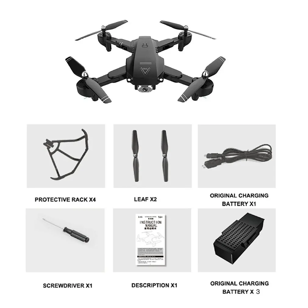 L103 Радиоуправляемый Дрон с 1080P широкоугольной двойной камерой Wifi FPV оптическое положение потока Умный складной вертолет самолет - Цвет: black 3B C BOX