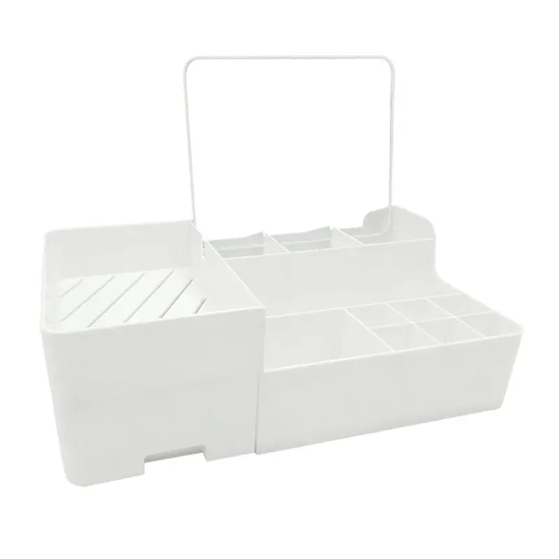 Makeup Organizer with Mirror for Cosmetic Capacity Storage Box Desktop Sundry Multilayer Drawer Container
