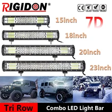 

RIGIDON Tri-row 12 15 18 20 23inch LED Work Light Bar Driving Lights Fog Lamp for Trucks Boat Vehicles Car 4x4 4WD SUV ATV UTV