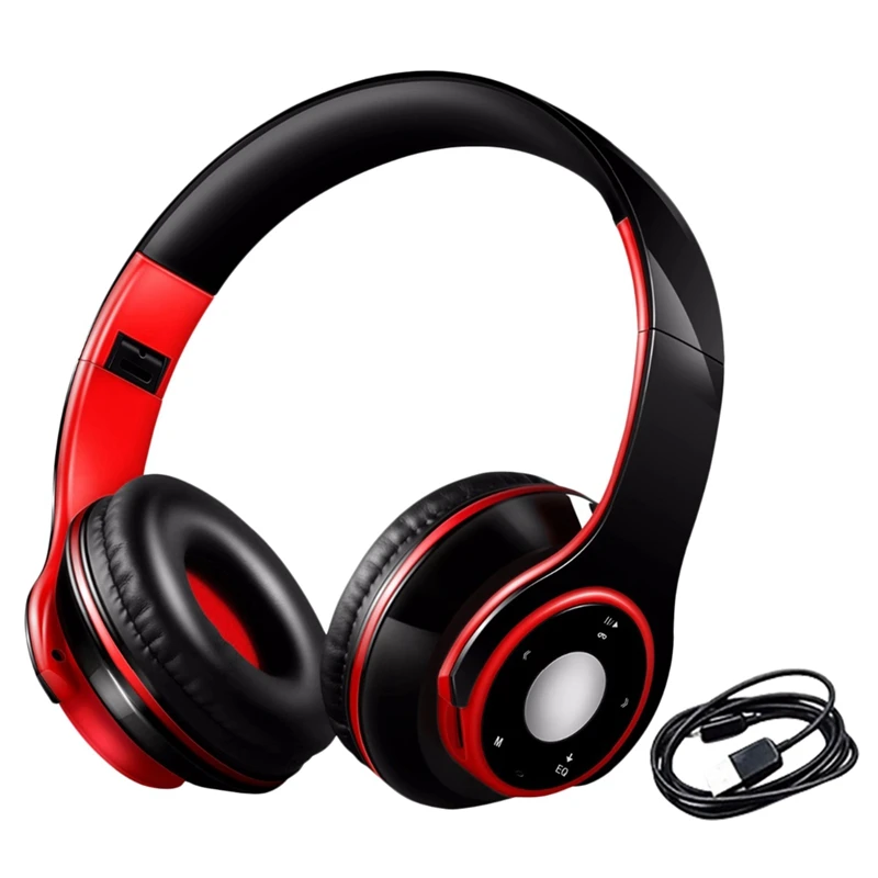 Wireless Stereo Bluetooth Over Ear Headphones With Microphone And Tf Card Play For Kids Children Women Men