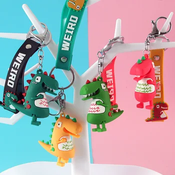 

Top Grade Cartoon Dinosaur Car Key Ring Women's Pendant Bag Accessories Key Chain Creative 2 Yuan Commodity