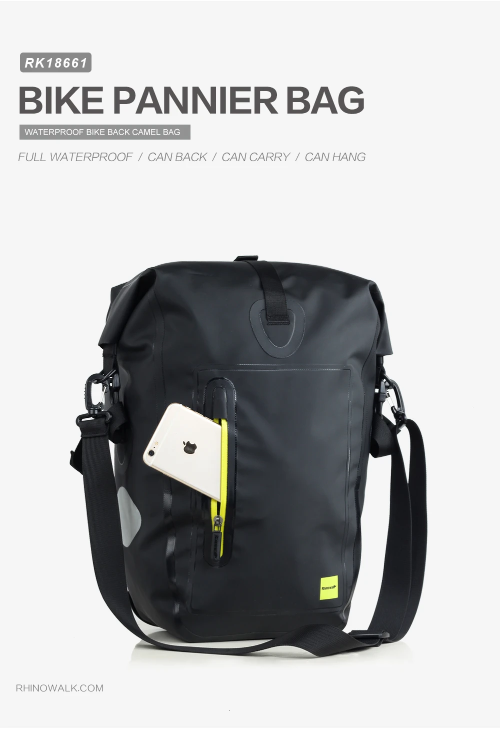 Discount 25L-27L Waterproof Bike Bag MTB Road Bike Bicycle Rear Rack Pannier Bag Cycling Rear Seat Bag Shoulder Bag Bike Accessories 34