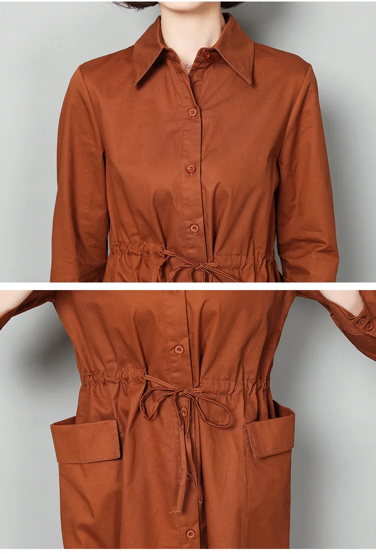 Осенний толстый мм эластичный пояс шнурок для похудения Повседневный длинный рукав Тренч средней длины светильник куртка