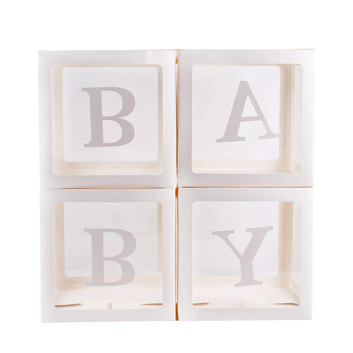 Английское имя, алфавит, прозрачная коробка, украшение для хранения, воздушный шар для детского душа, украшения для первого дня рождения, украшения для детей - Цвет: BABY B