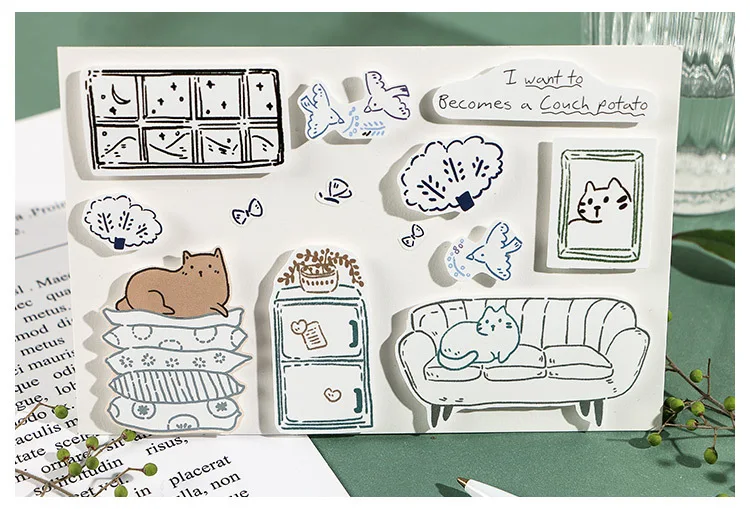 40 шт./упак. со смешными героями из мультфильмов наклейки животный растительный цветок DIY творческая неделя журнал альбом декоративные для мобильного телефона наклейки