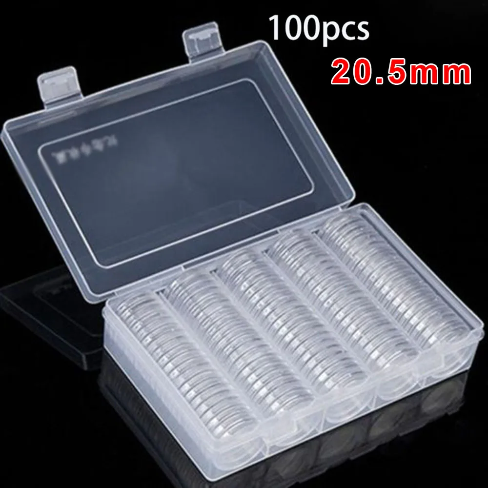 100 шт набор круглые Пластиковые ремесла монетницы контейнер для капсул чехол