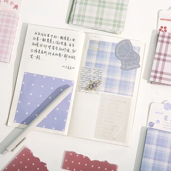 

40 Sheets Fresh Art Grid Basic Material Paper Romantic Cute DIY Journal Material Sticker School Office Accessories Supplies