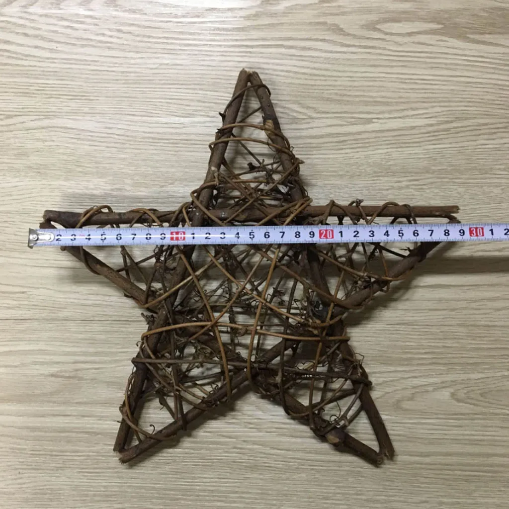 Star 30cm 10-30 см натуральный ротанговый венок DIY Рождественский Свадебный Цветочный венок висячая гирлянда Пасха/свадьба/Рождественский венок Рождественский Декор - Цвет: Star 30cm