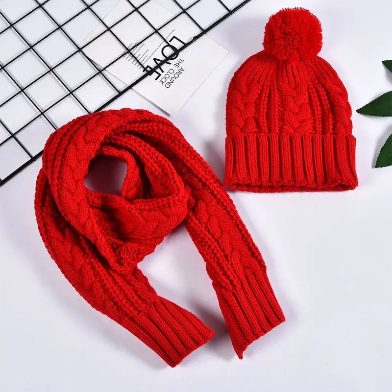 Женская зимняя объемная плетеная вязаная шапка шарф набор шапка с манжетой шапка шаль