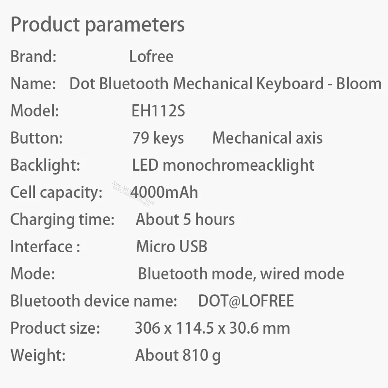 Xiaomi Mijia Lofree Беспроводной Bluetooth механическая клавиатура цветение версия Очаровательная игровая клавиатура с светодиодный Подсветка хороший подарок