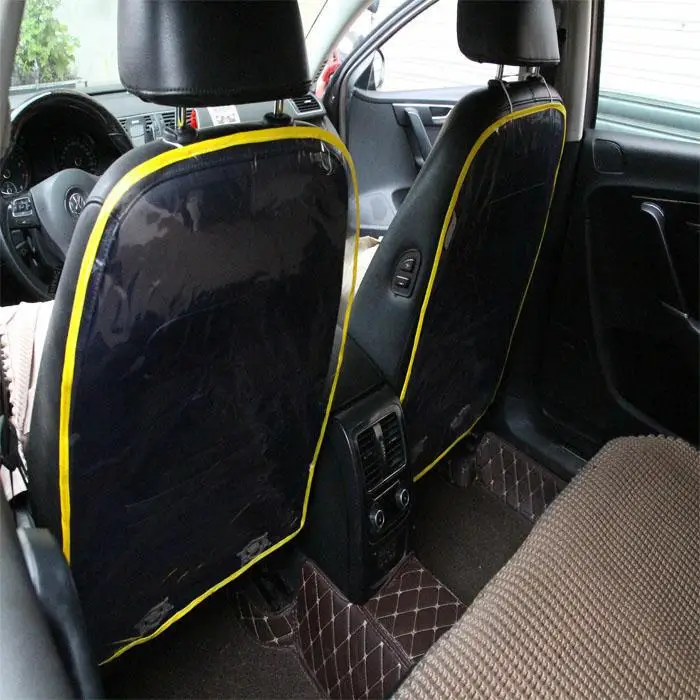 

For Children Kick Mat Mud Cleaner Waterproof Baby Backrest Cover Kids Car Auto Seat Protector Transparent Yellow Cover