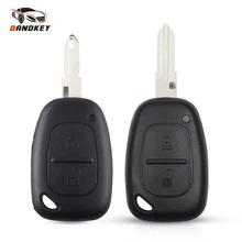 Dandkey-carcasa de llave a distancia de coche, funda Fob de 2 botones para Vauxhall, Opel, Vivaro, Renault Movano, Trafic, Kangoo, hoja sin cortar en blanco