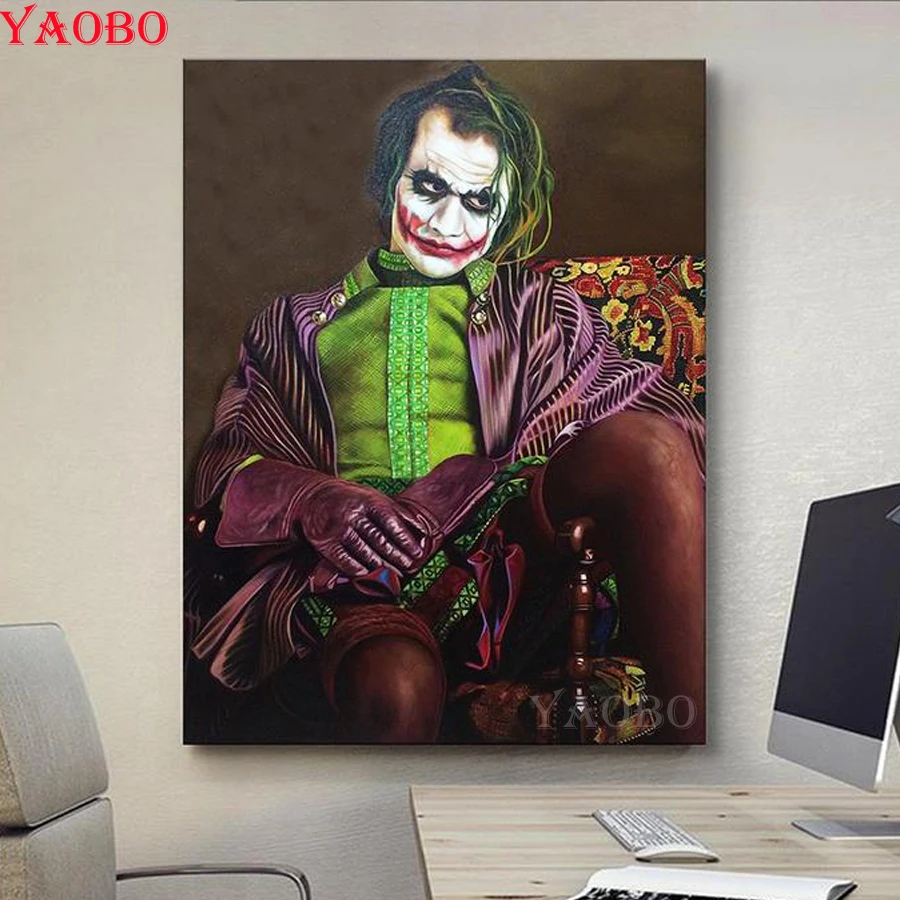 

full square/round drill diy diamond painting Movie horror clown 3d embroidery diamond mosaic crystal painting wall sticker decor