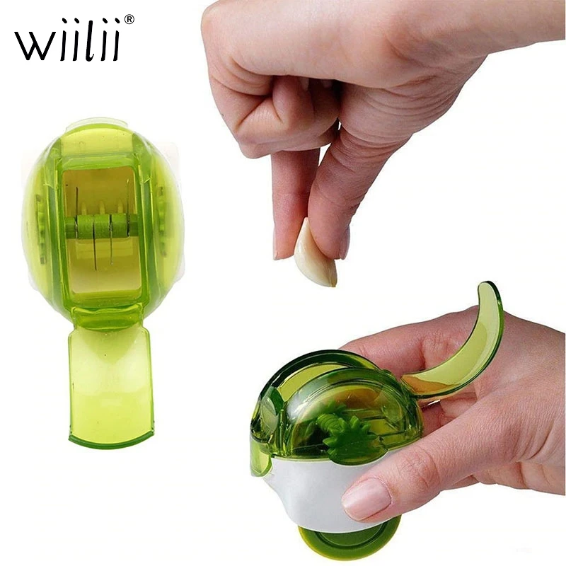 

Wiilii Garlic Press Mincer Garlic Slicer Cutter With Storage Container Sturdy Mini Stainless Steel Garlic Chopper Vegetable Tool