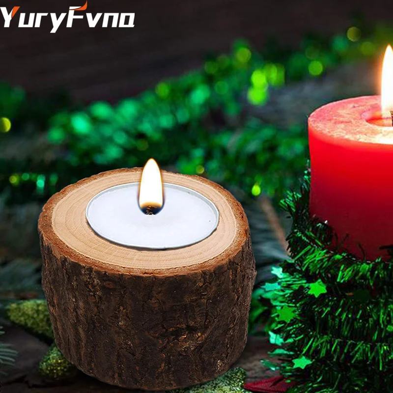 YuryFvna Tea Light Candle Holders Personalized Wooden Candle Holder for Rustic Wedding Party Birthday Holiday Decoration
