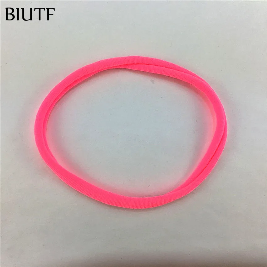 27-neon m pink 10 шт./лот, тонкая эластичная нейлоновая повязка на голову, мягкая на ощупь, сделай сам, эластичная лента для волос, аксессуары для волос, 31 яркий цвет, вы выбираете HD19 - Цвет: 27-neon m pink