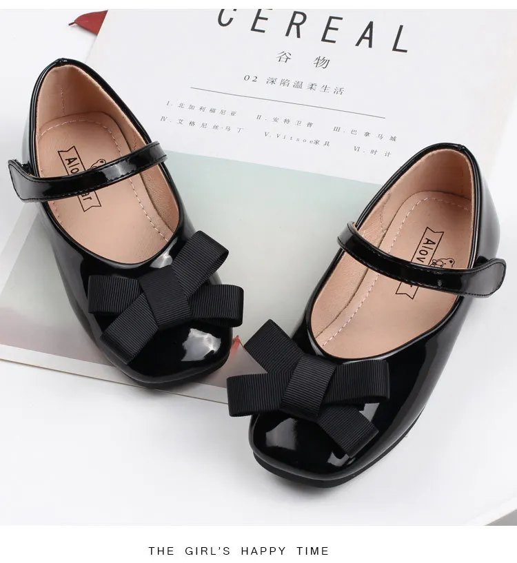 Модная новинка года; сезон осень; Праздничная обувь для девочек; chaussure; Яркая кожаная детская Свадебная обувь на плоской подошве; школьные мягкие лоферы из искусственной кожи