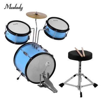 

Muslady 3-Piece Drum Set Drums Kit Percussion Instrument with Cymbal Drumsticks Adjustable Stool for Kids Children Beginners