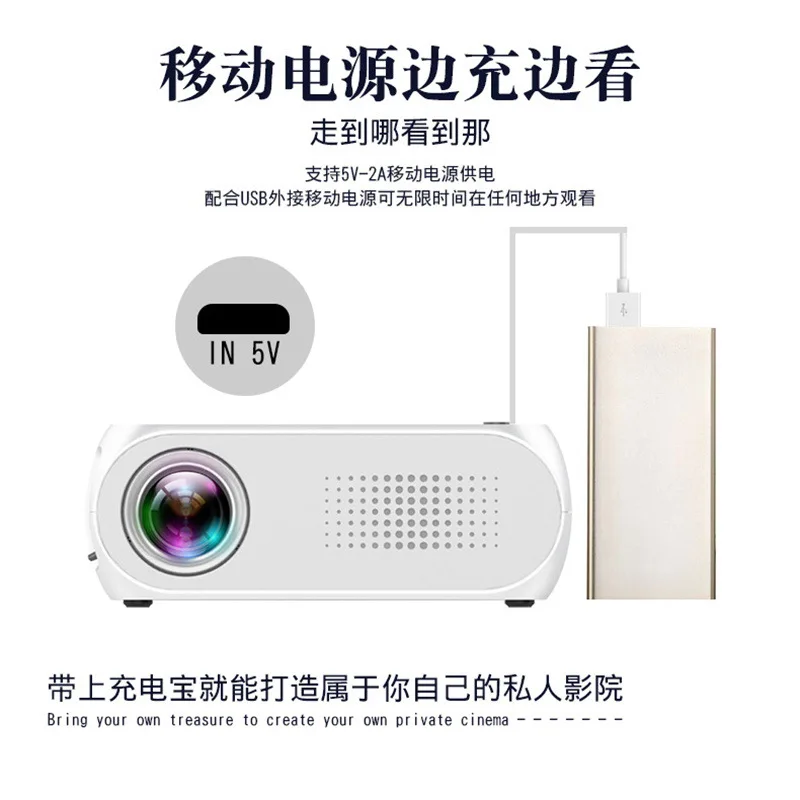 New Style YG320 Household Micro Projector LED Mini Portable 1080P High-definition Family Entertainment Outdoor Projector