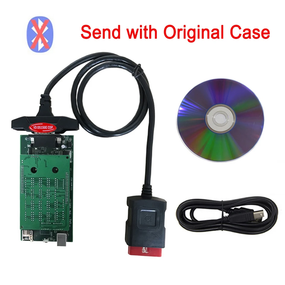 VCI с Bluetooth USB vd ds150e cdp pro. r0 с keygen для delphis obd obd2 автомобилей и грузовиков диагностический инструмент - Цвет: delph-1 metal noBT