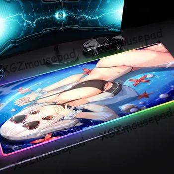 

XGZ Large RGB Mouse Pad Black Lock Edge Comic Sexy Swimsuit Love Sunglasses Custom Computer Keyboard Desk Mat Rubber Non-slip