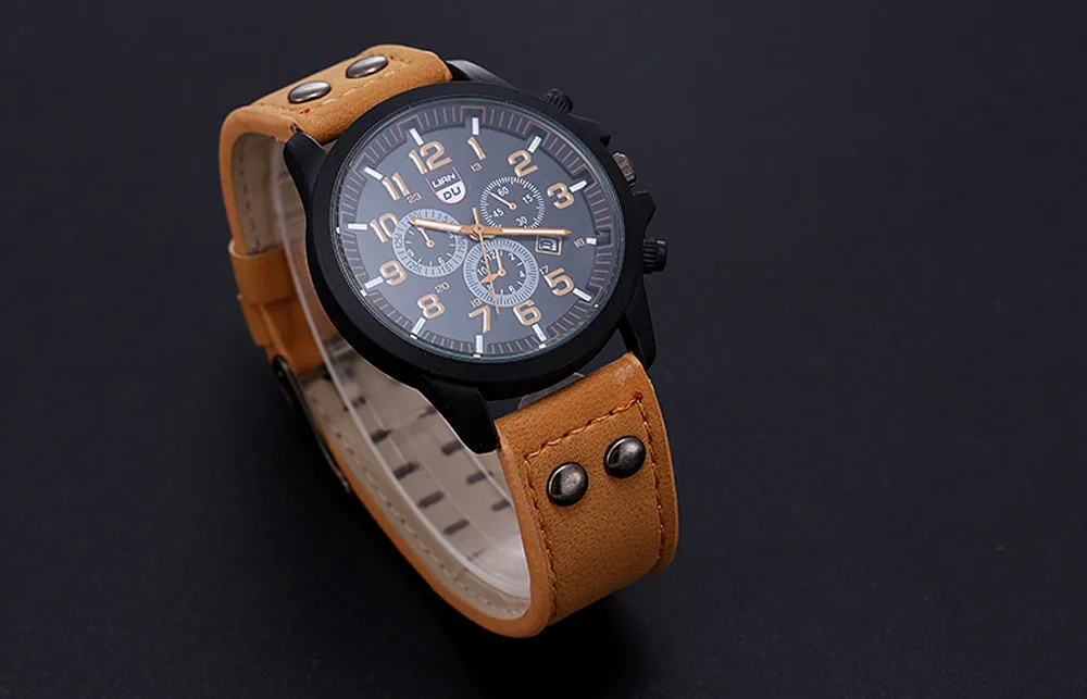 Vintage Classic Watch Men Watches Stainless Steel Waterproof Date Leather Strap Sport Quartz Army relogio masculino reloj