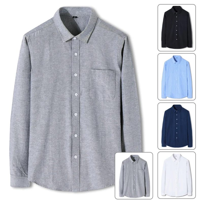 

Shirt men's solid color long-sleeved shirt Japanese autumn jacket thin casual jacket men's business shirt brand clothing