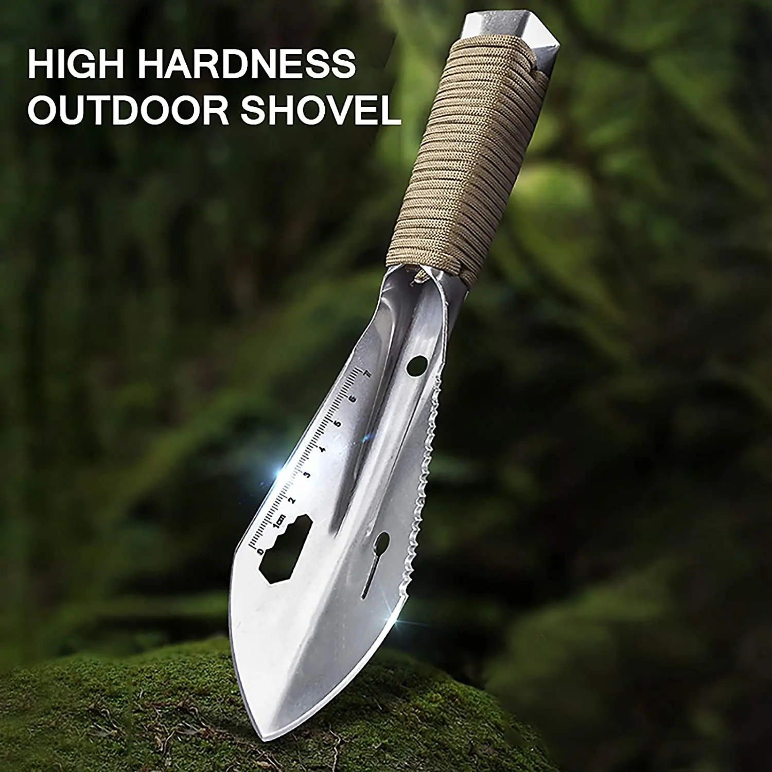 Stainless Steel Garden Shovel Spade Multi Tool Weeder Sawtooth Hex Wrench Diggin 