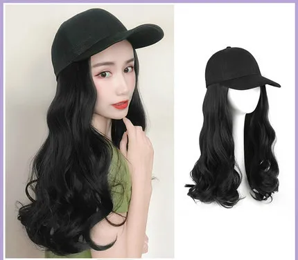 2019NEW Hat-wig-in-one парик женский длинный кудрявый волнистый набор париков парик высокая температура нити