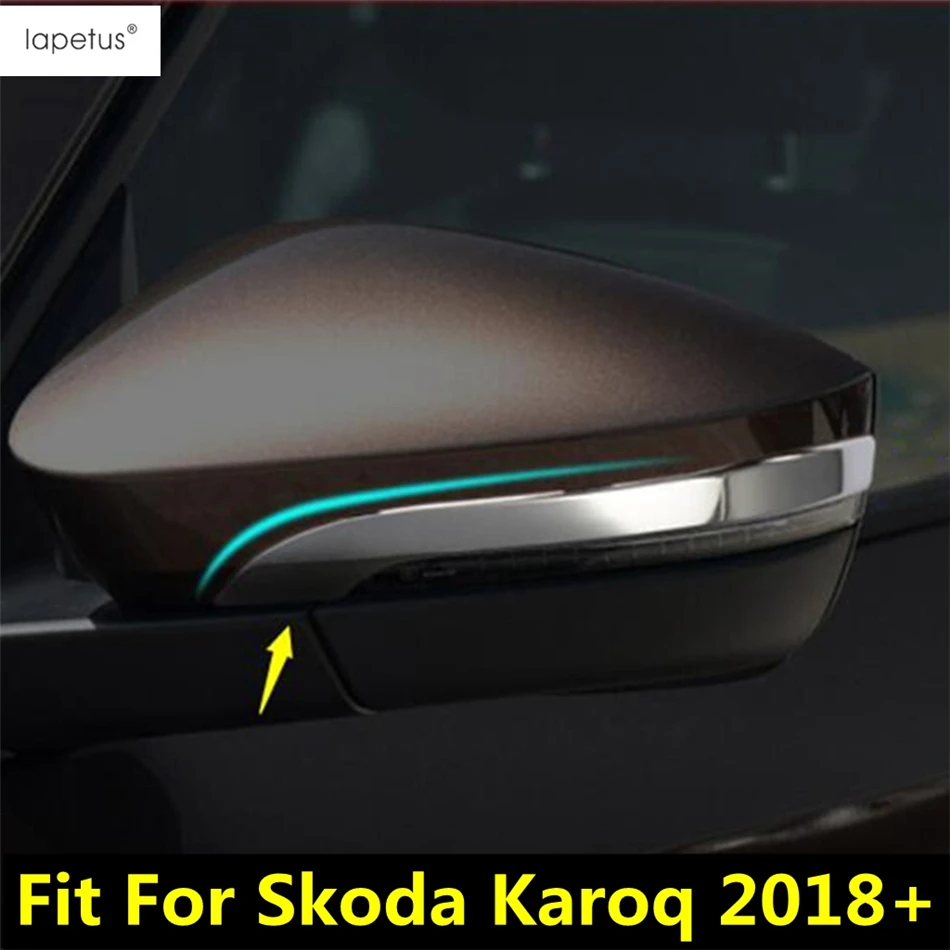

Chrome Car Door Rearview Rear View Mirror Strip Molding Cover Trim For Skoda Karoq 2018 - 2022 ABS Accessories Exterior Kit