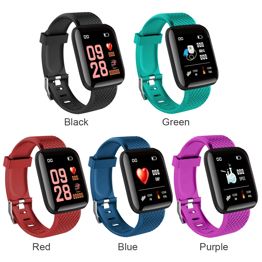 Смарт часы 116 Plus цветной экран пульсометр смарт браслет спортивные