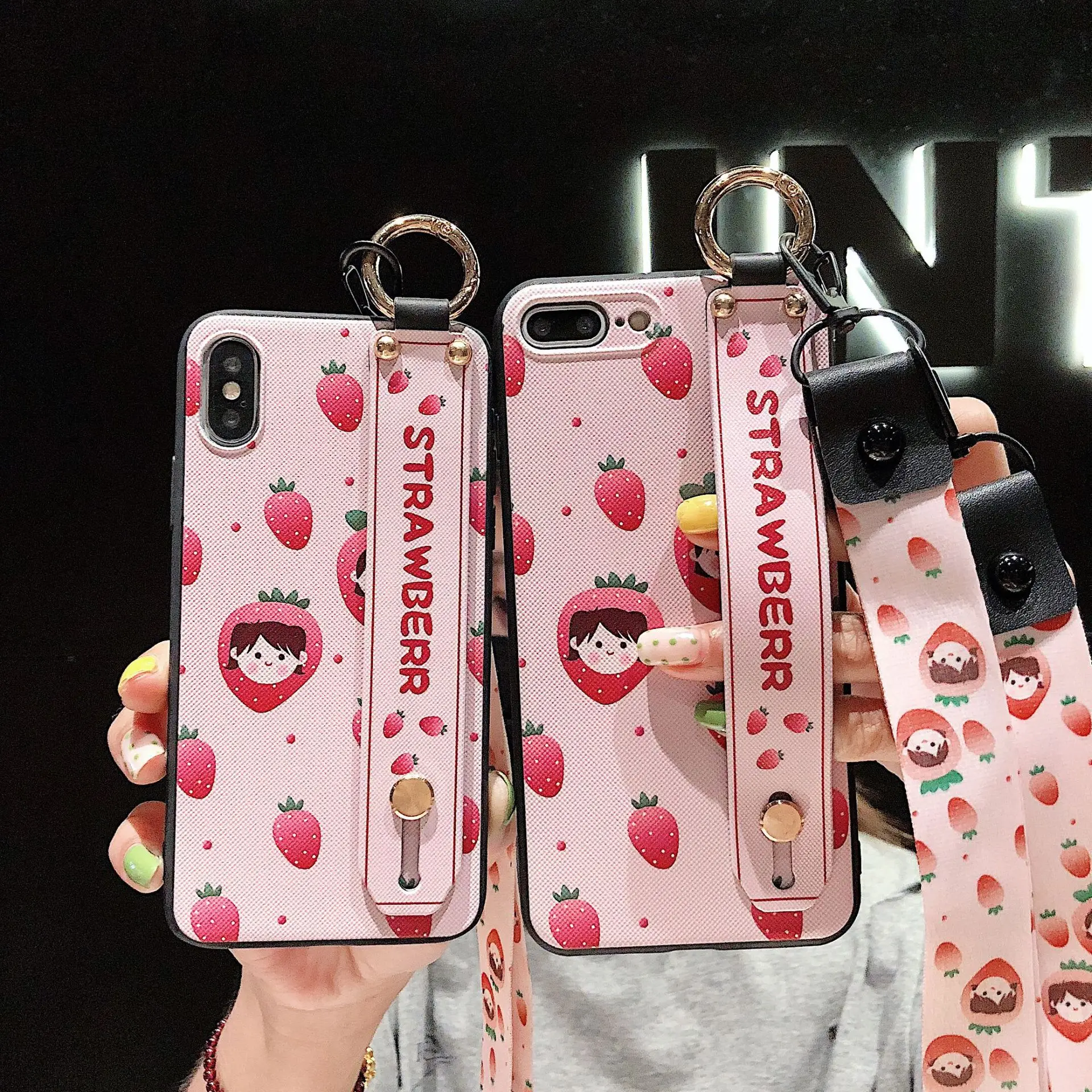 

wristband lanyard case for Apple iPhone 6 6S 8 7 Plus X XR XS Max Wrist Strap Case Cover