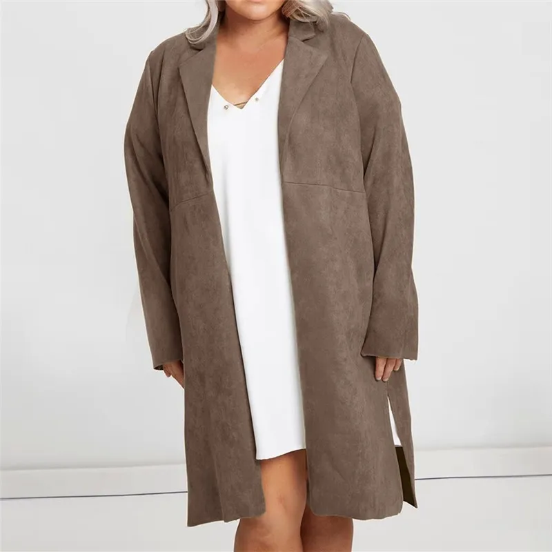 New  Autumn Plus Size Fashion Loose Solid Color Open Stitch Long Sleeve 3XL-7XL Overweight Woman Casual 