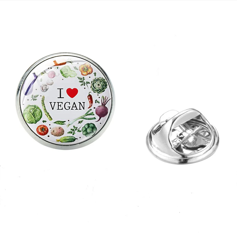 SONGDA I Am Vegan, Броши из нержавеющей стали, булавка, ручная работа, стекло, кристалл, модная одежда, сумочка, украшенные булавки для вегетарианского подарка - Окраска металла: Style 14
