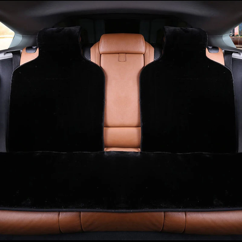black faux fur car seat covers artificial fur capes for rear seat 7