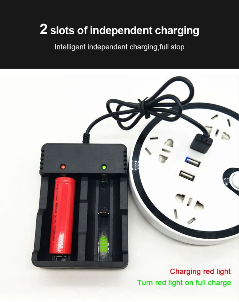 Зарядное устройство VOXLINK 2 слота USB умная зарядка 18650 26650 21700 14500 26500 22650 26700 литий