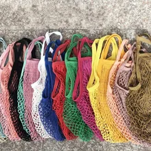 Новая хлопковая портативная сетчатая Хлопковая сумка с плечевым ремнем удобная сумка для покупок хлопковая сетка для фруктов