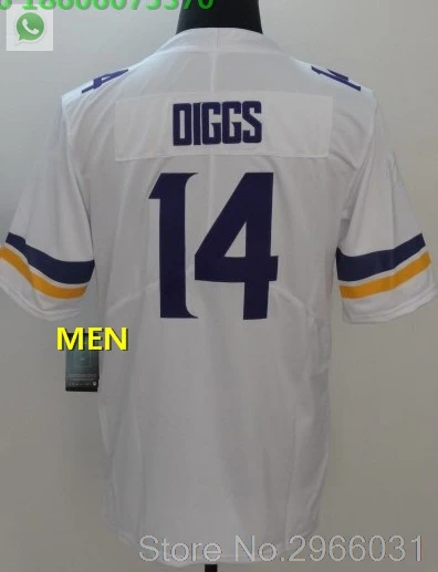 Vikings Мужские взрослые Джерси 14 Стефон диггз 19 adam thielen 22 чехол Keenum 7 Harrison 33 Dalvin Cook Smith Adam Minnesota - Цвет: For men
