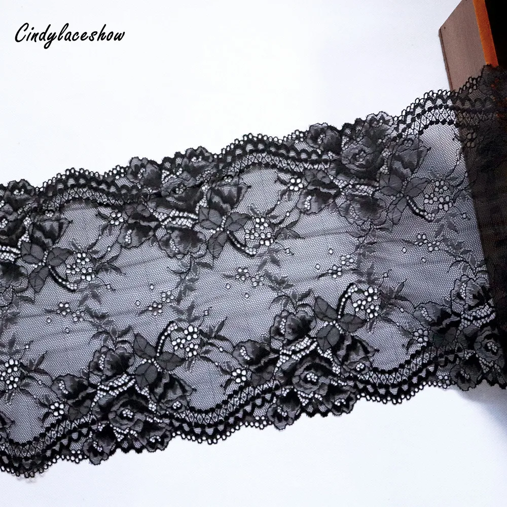 2Yards Black White Lace Trim Ribbon Embroidered Elastic Lace Fabric DIY Crafts Sewing Accessories Wedding Hair Garments Supplies