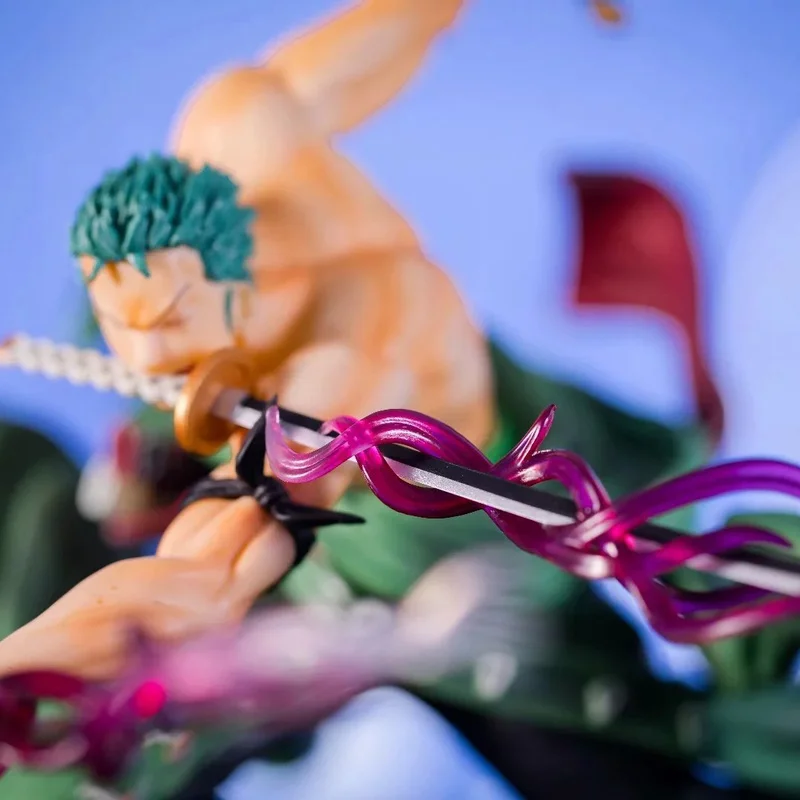 Одна штука 18 см Roronoa Zoro Аниме Фигурка Боевая сцена спецэффекты Roronoa Zoro ПВХ фигурка Коллекция Модель игрушки