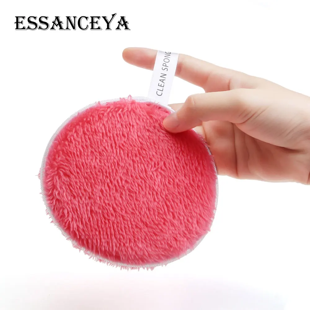 ESSANCEYA 4 шт. микрофибра для снятия макияжа с мешком очиститель для лица плюшевые слоеные многоразовые очищающие тканевые подушечки инструменты для ухода за кожей лица
