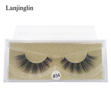 LANJINGLIN, 1 пара, натуральные длинные накладные ресницы, полная полоса, ресницы, норковые ресницы для наращивания, макияж, накладные ресницы, искусственные ресницы, W34G