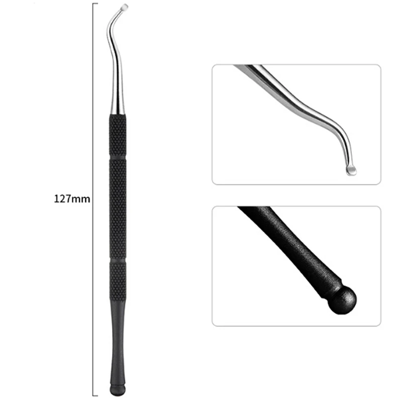 black 1 as shown Инструмент для удаления омертвевшей кожи из нержавеющей стали с УФ-гелем для ногтей - Цвет: black 1 as shown