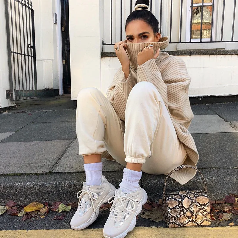 

2019 European And American Sweater High Collar Loose Long Sleeve Autumn And Winter Sweater Coat Women's Shirt