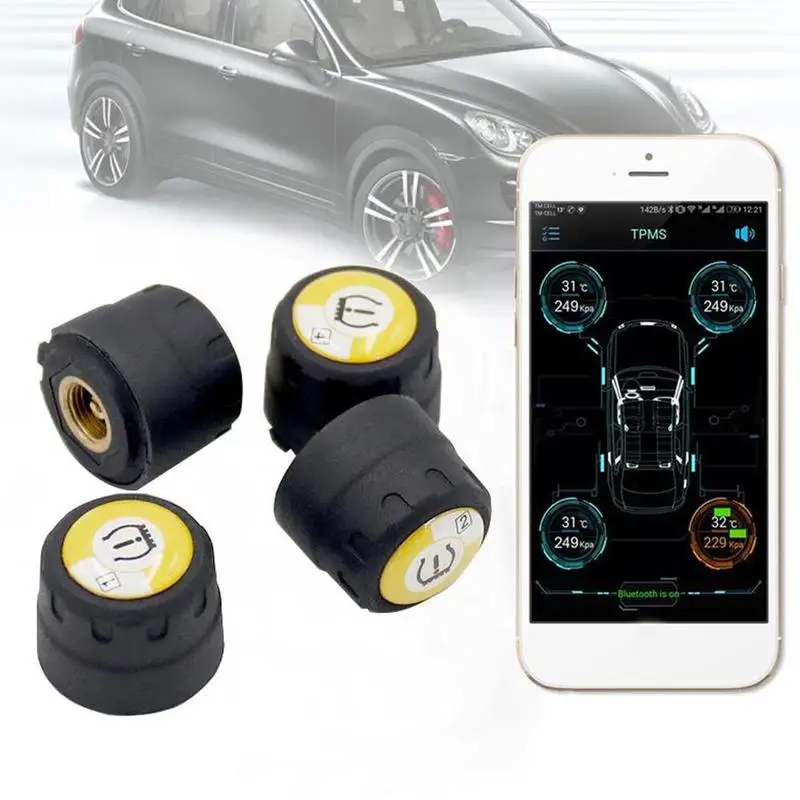 Bluetooth 4,0 Автомобильный TPMS приложение для IOS Android мониторинг в реальном времени шины Авто Внешняя система Давление шины 4 датчики сигнализации L7Z6