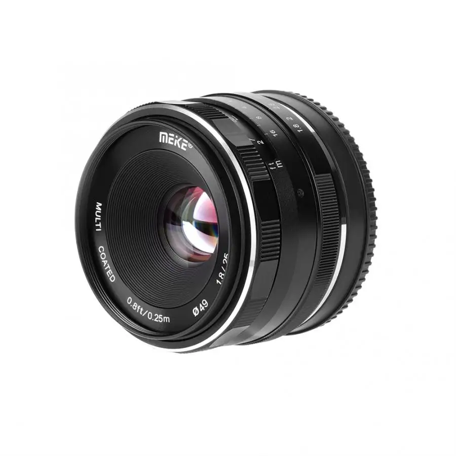 Meike 25 мм f1.8 широкоугольная ручная фокусировка Prime фиксированная рамка объектива линзы для sony E mount беззеркальных камер