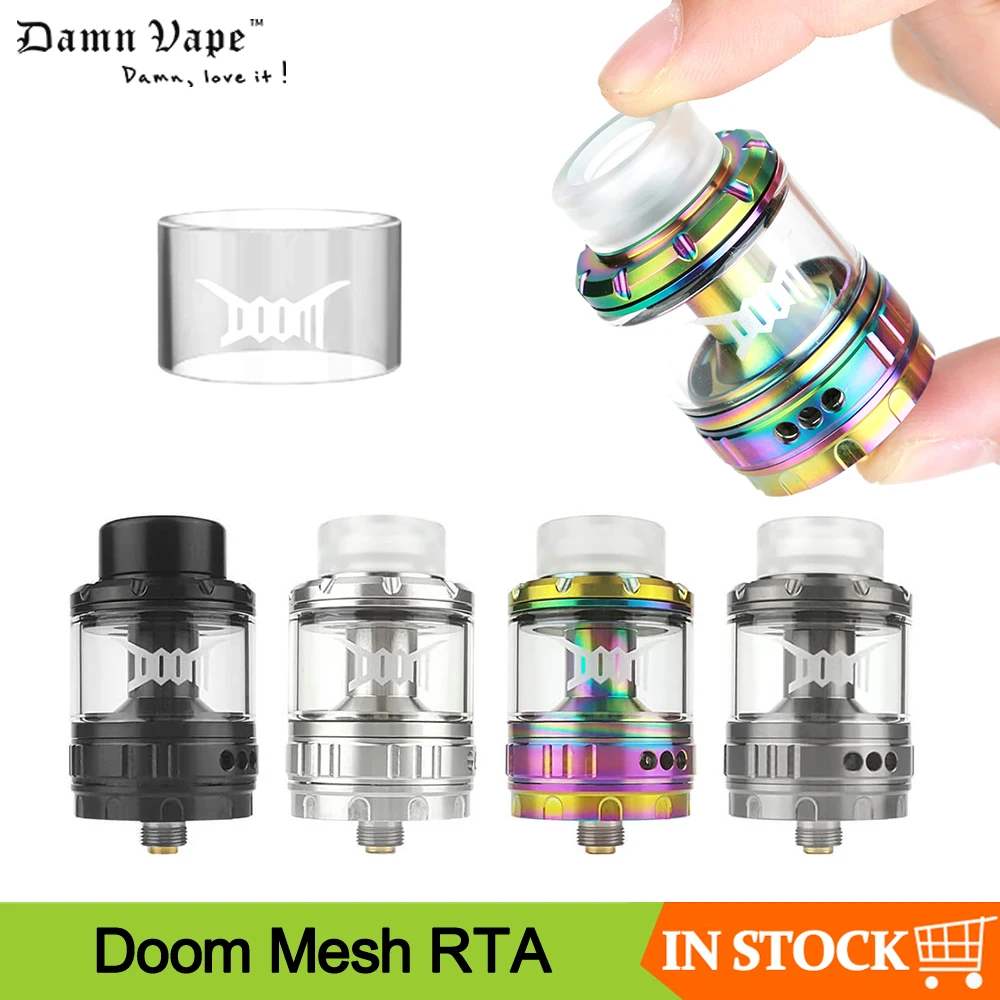 Оригинальный бак DamnVape Doom Mesh RTA емкость 26 мм 4 мл 810 POM дрип-наконечник сетчатый